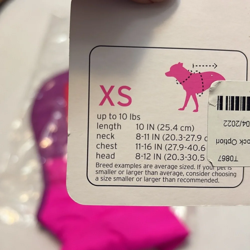 Boots & Barkley Dog Quilted Puffer Jacket Size XS Pink & Purple Colorblock 10 LB
